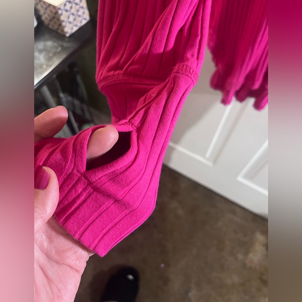 Free People Movement pink Lg Bella layer long sleeve ribbed tee. NWOT - Picture 4 of 9